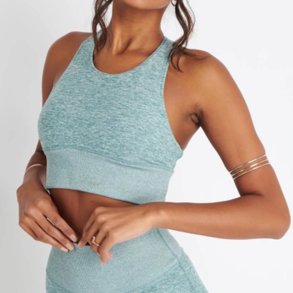 Alo Yoga Alosoft Serenity Bra Seagrass Heather M